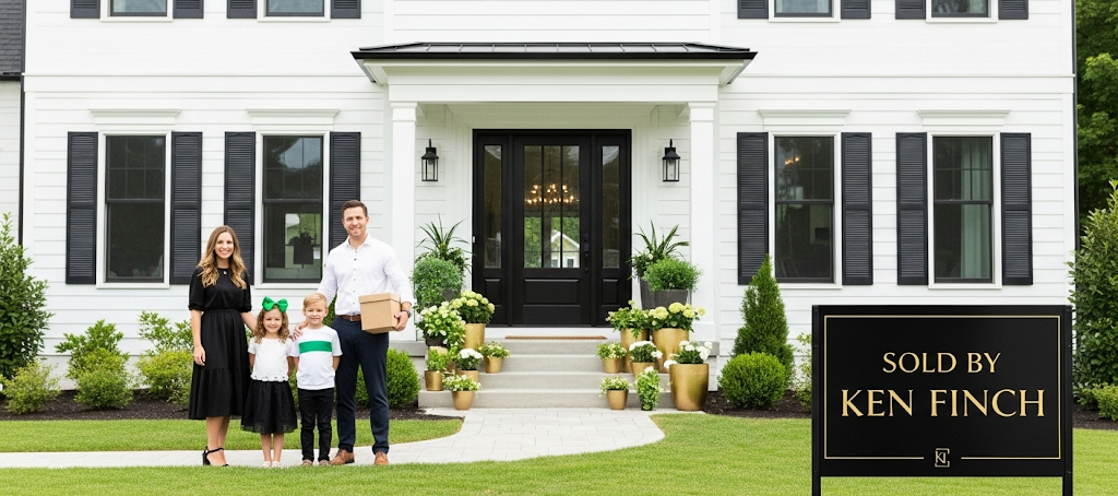 A sign showing a house sold by Ken Finch
