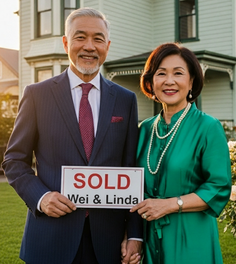 Happy clients Wei and Linda who sold their home with Ken Finch
